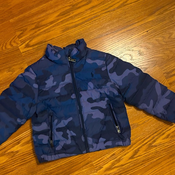 Polo by Ralph Lauren Blue and Black Camo Puffer Jacket - Picture 1 of 4
